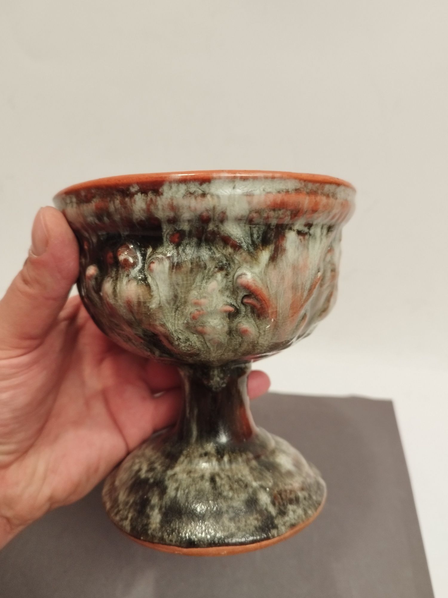 Puchar kielich ceramika prl vintage retro prl