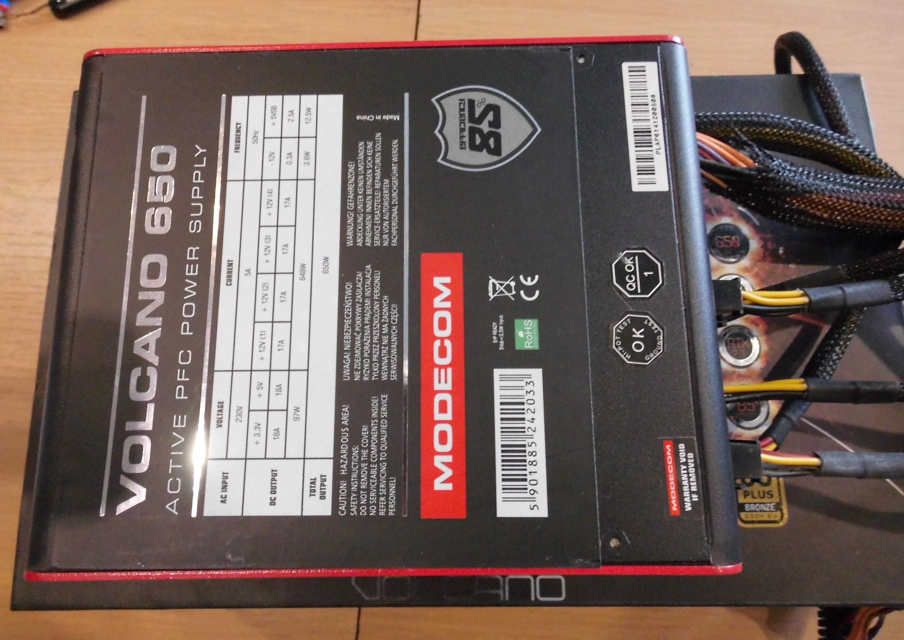 Zasilacz komputerowy ModeCom volcano 650