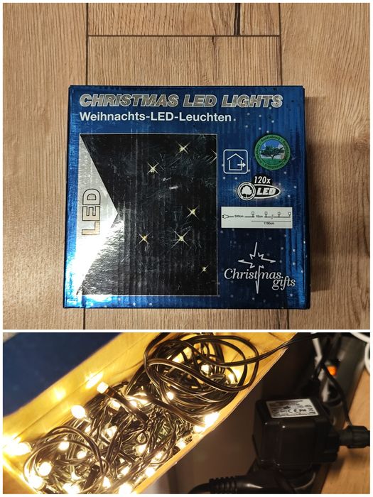 NOWE Zewnętrzne bożonarodzeniowe lampki LED 120x