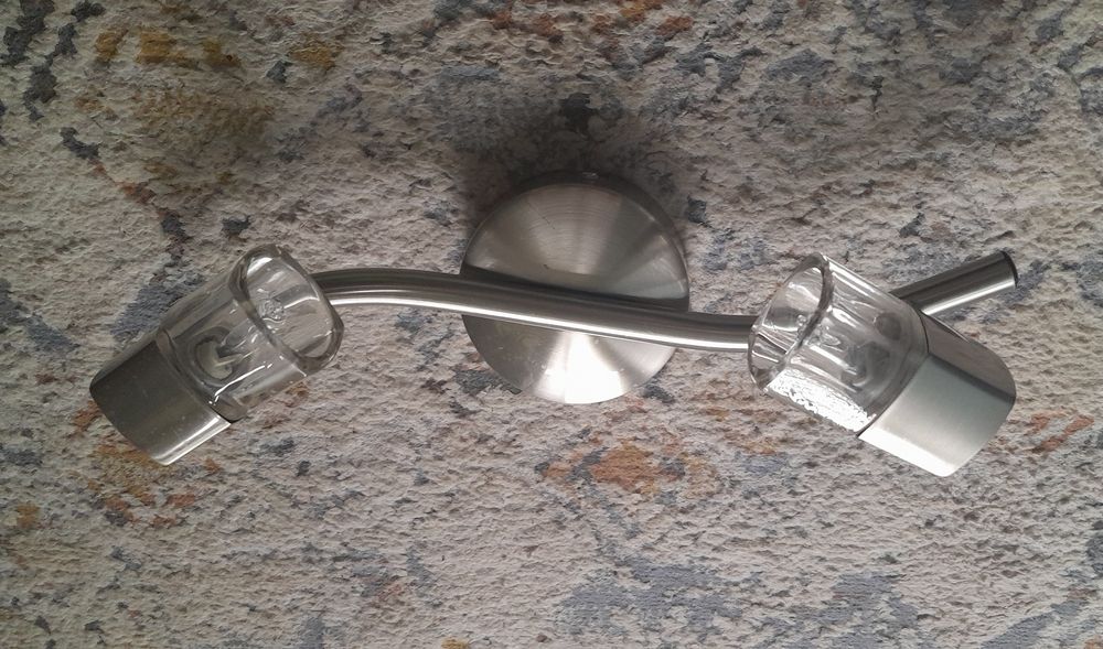 Lampa sufitowa  szklo i stal nierdzewna