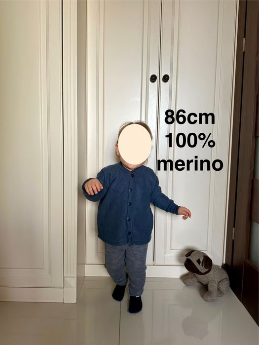 Wełniana kurtka bluza merino 80 86 92cm