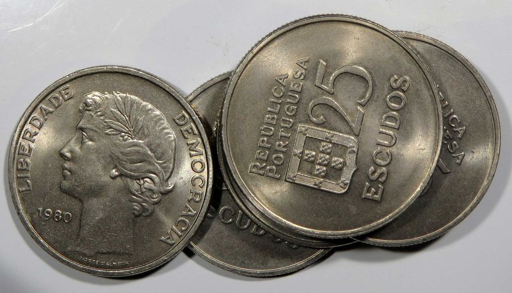 Portugal - 25 Escudos 1980 de rolo - 1€ cada