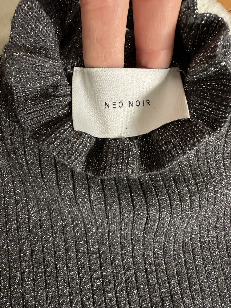 Sweter srebrny neo noir S