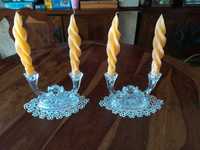 Conjunto para velas cristal, suporte velas