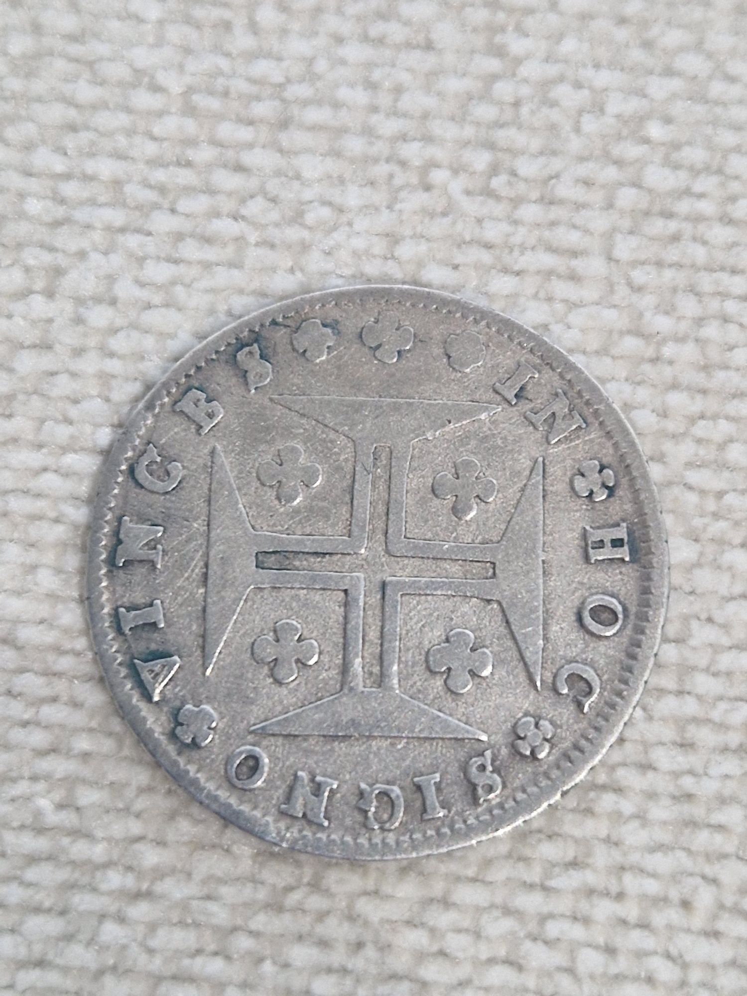 Moeda em prata 6 vinténs D. Maria I
