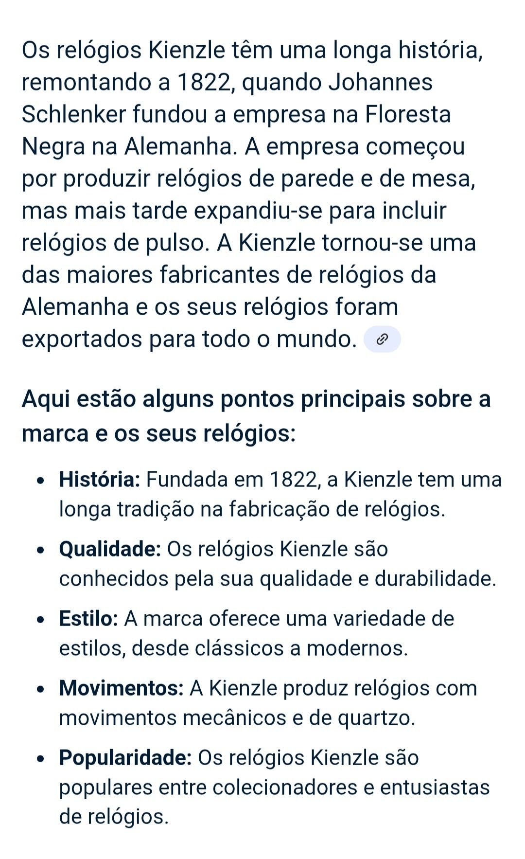 Relógio Marca Kienzle homem mecânico