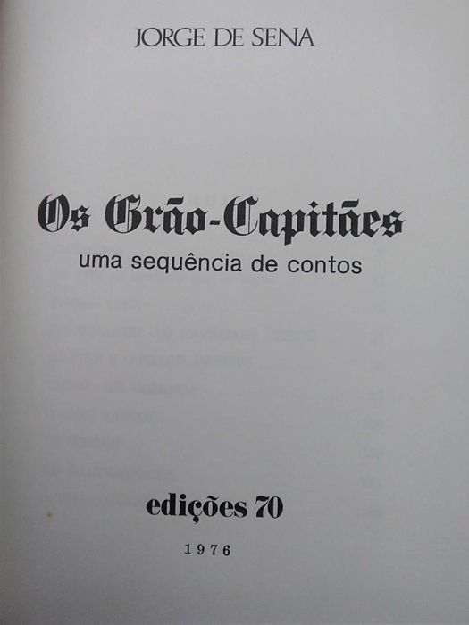 Os Grão-Capitães de Jorge de Sena