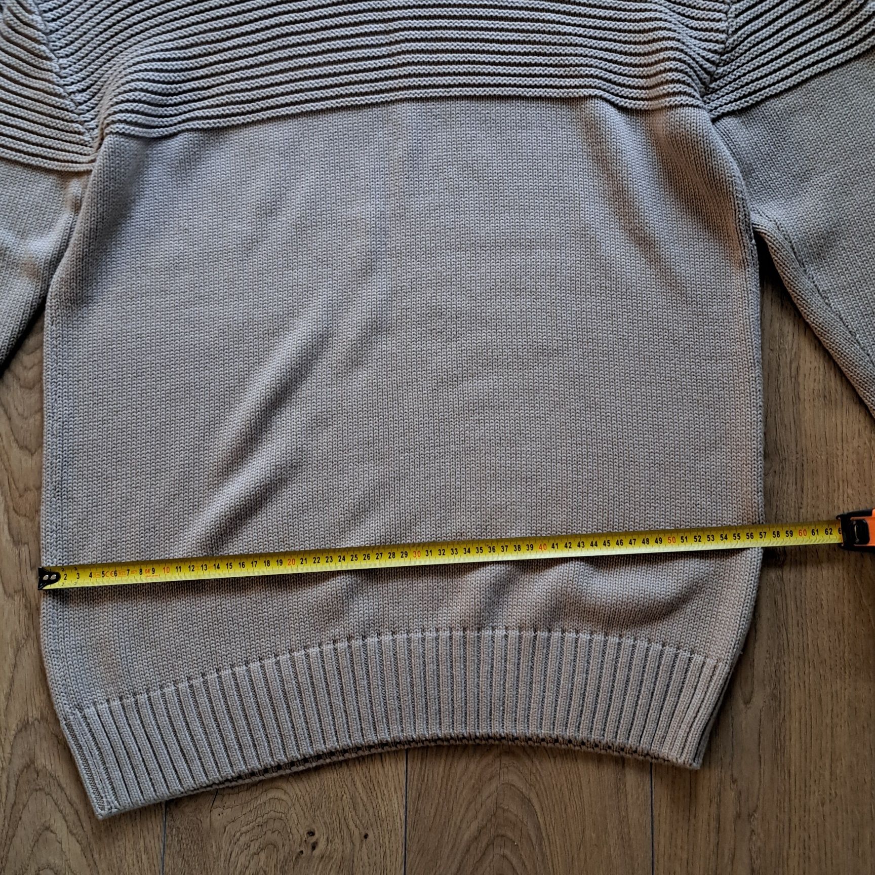 Beżowy sweter męski C&A Clockhouse XXL – gruby splot, modny fason