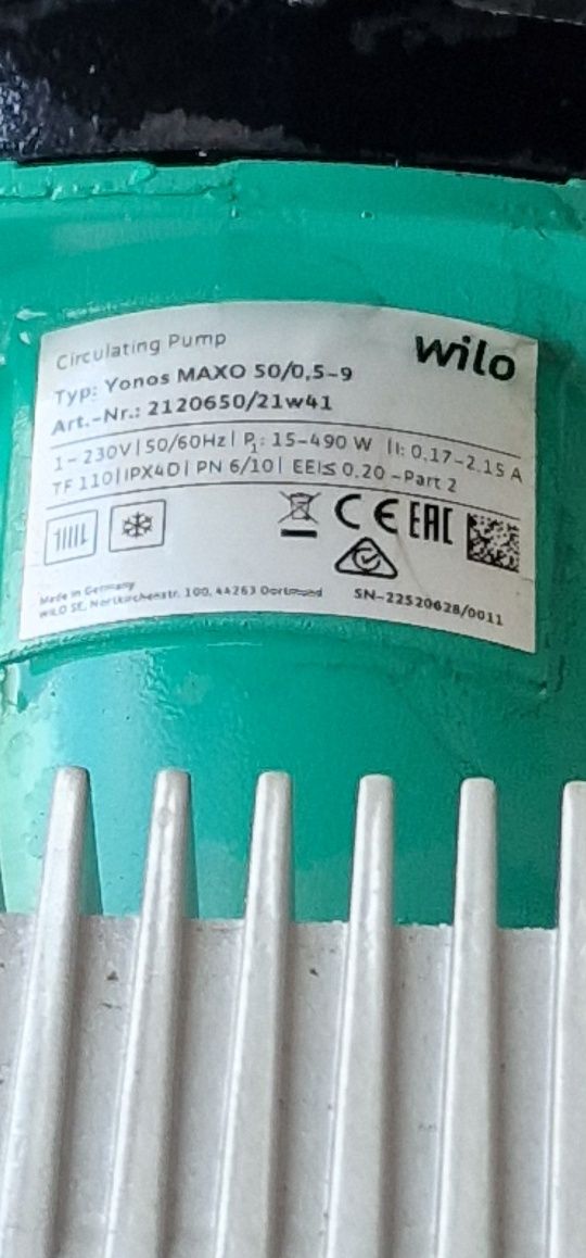 Pompa obiegowa Wilo yanos maxo