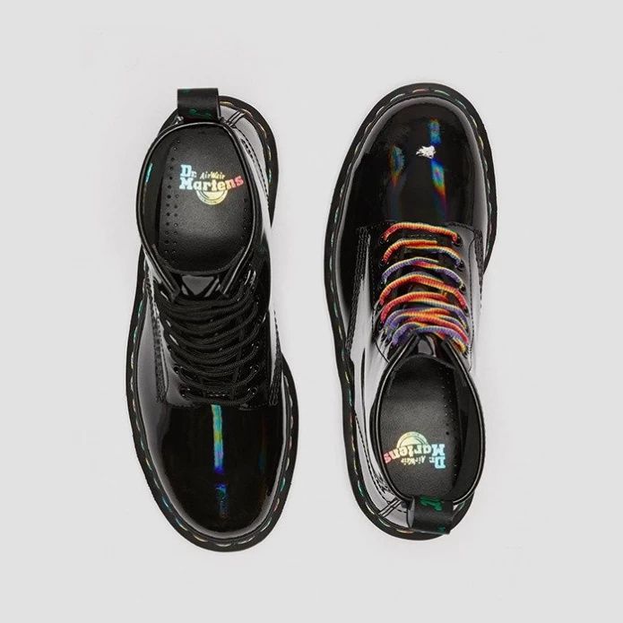 Ботинки Dr. Martens 1460 Black Rainbow Smooth лакированые кроссовки