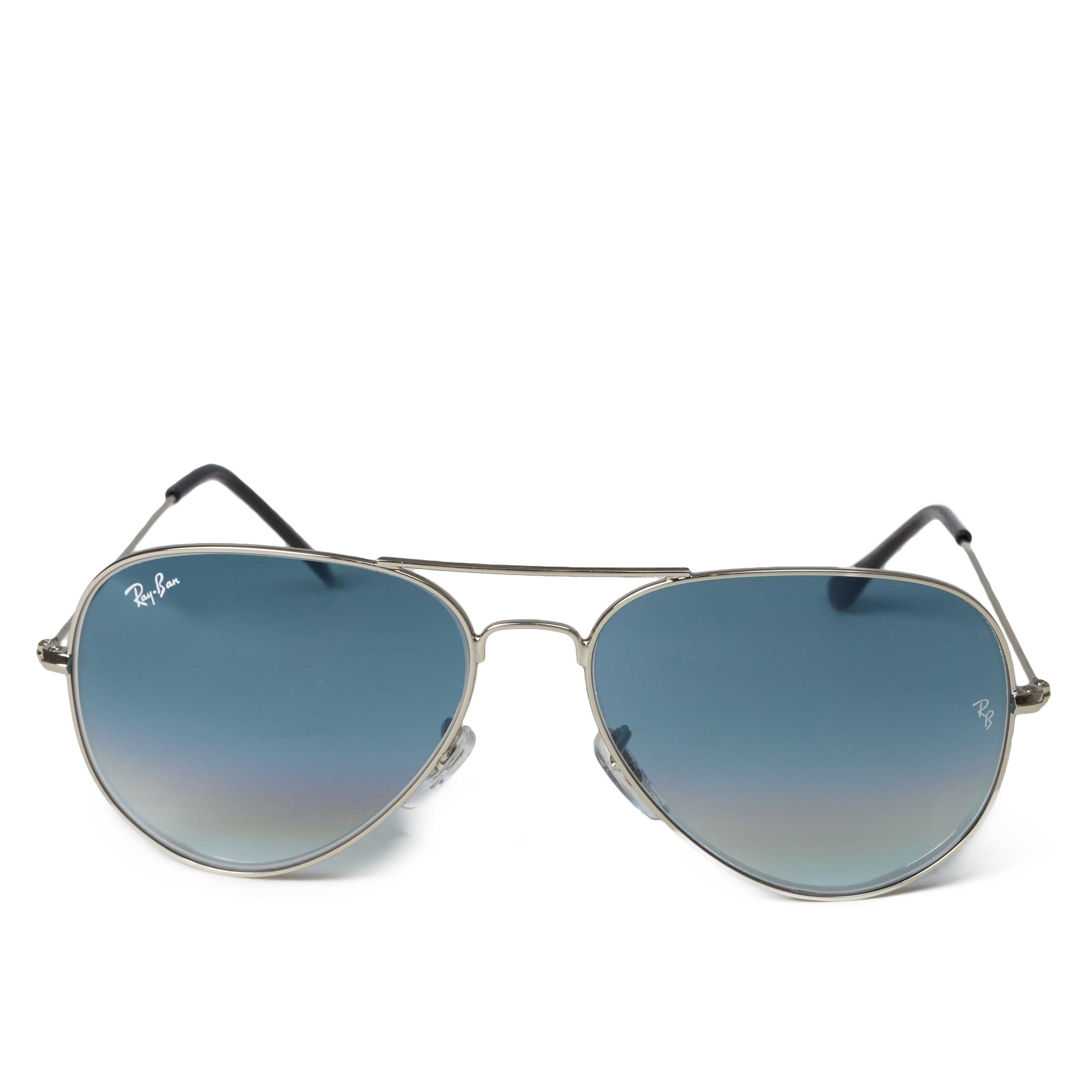 Солнцезащитные очки Ray Ban Aviator Metal 3026 Silver-Blue 62мм стекло