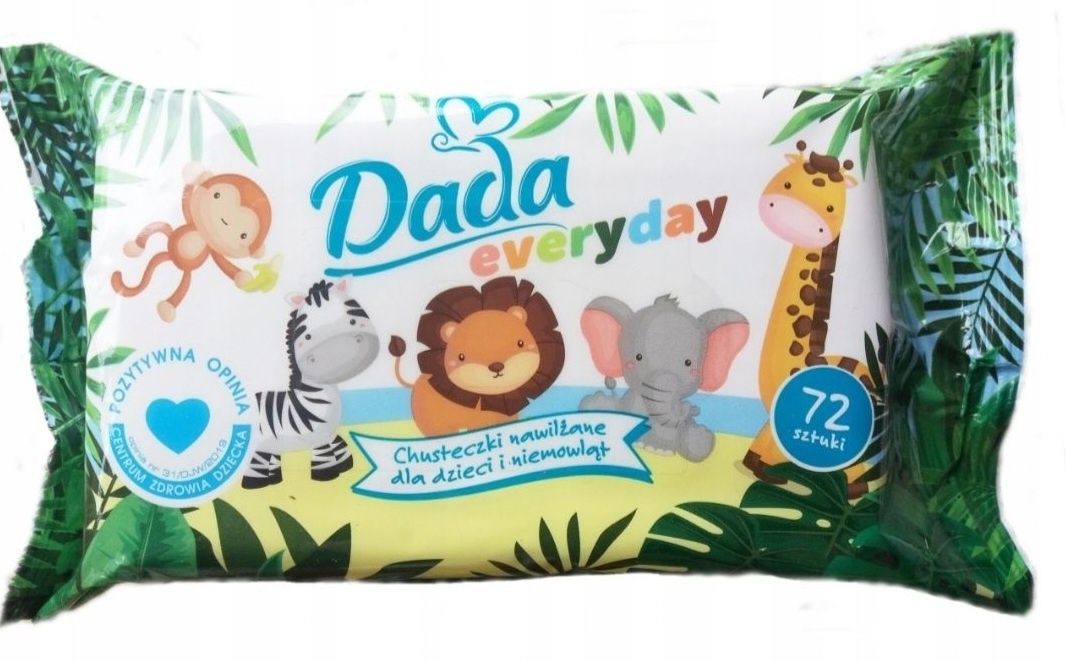 1zł Wysyłka Mega Paka Chusteczki DADA Everyday Nawilżane Zielone NOWE