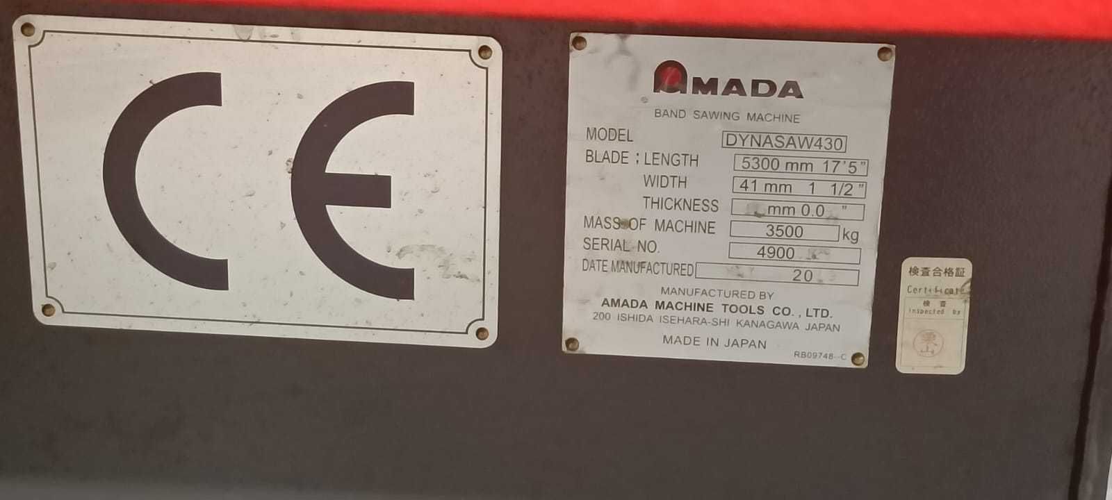 Przecinarka taśmowa, piła AMADA Dynasaw 430