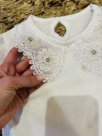 Святкова білосніжна блуза блузка сорочка 116 см