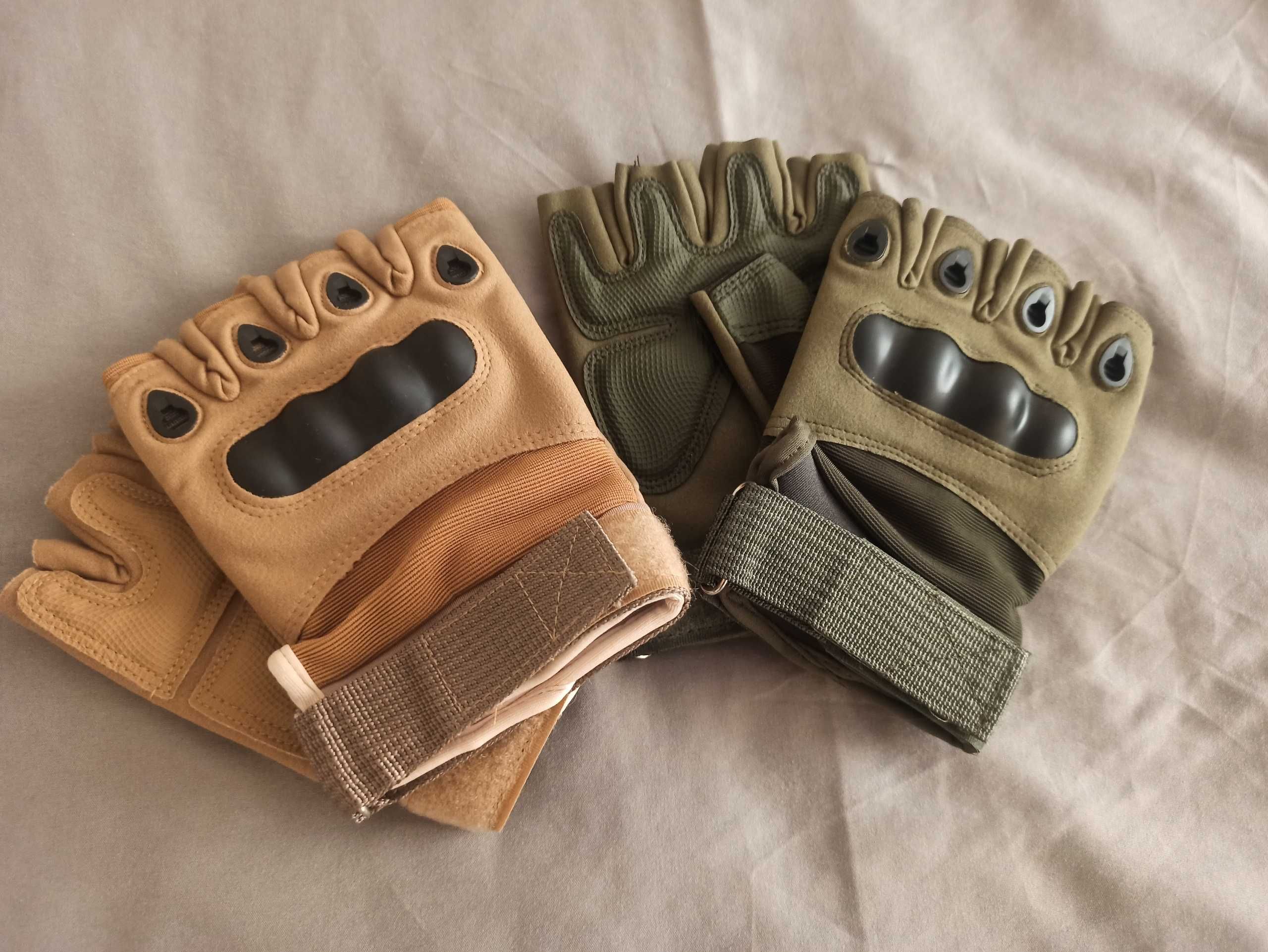 Мужские перчатки тактические без пальцев для военных Песочные