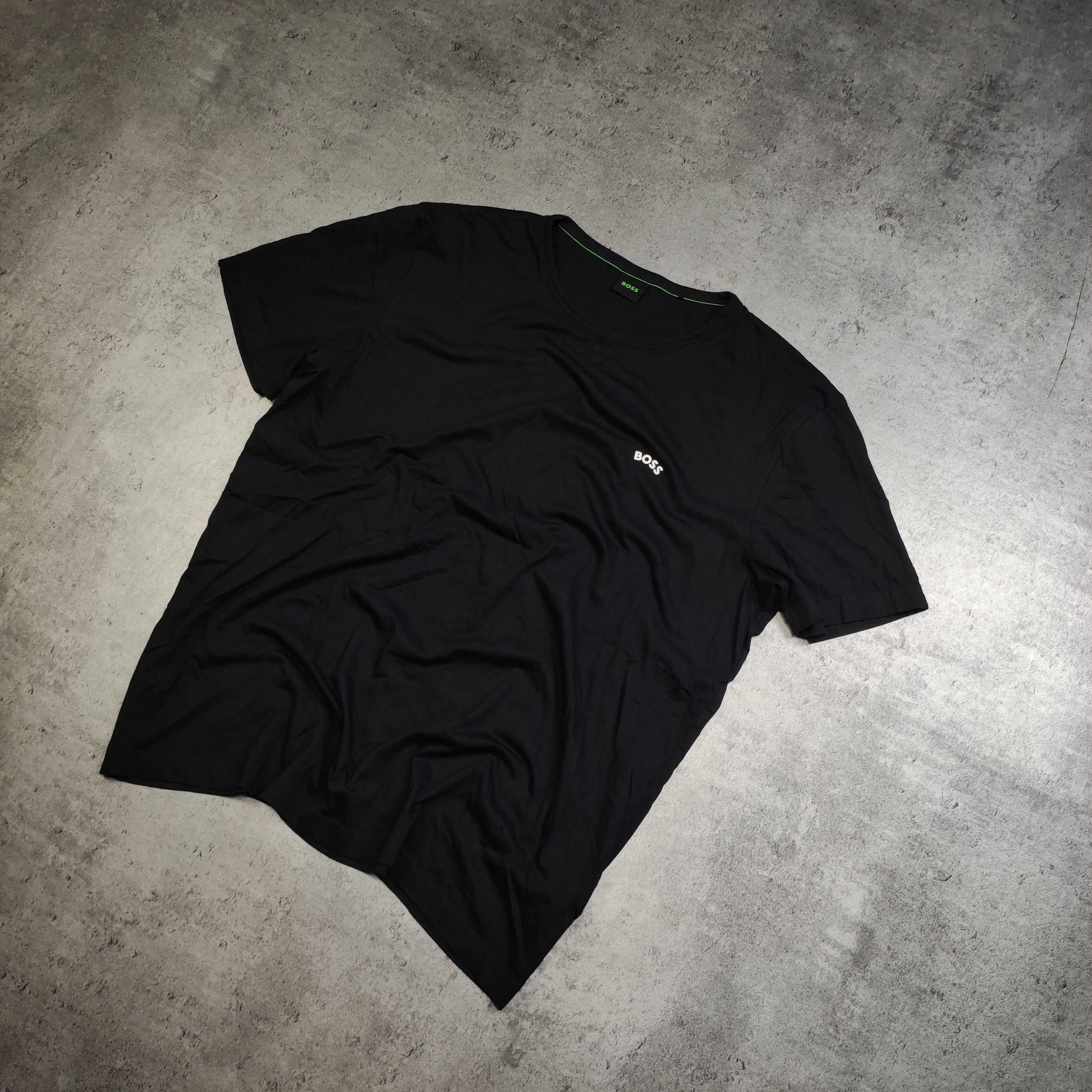 MĘSKA Koszulka PREMIUM Bawełna Klasyczna Casual Hugo Boss czarna Logo