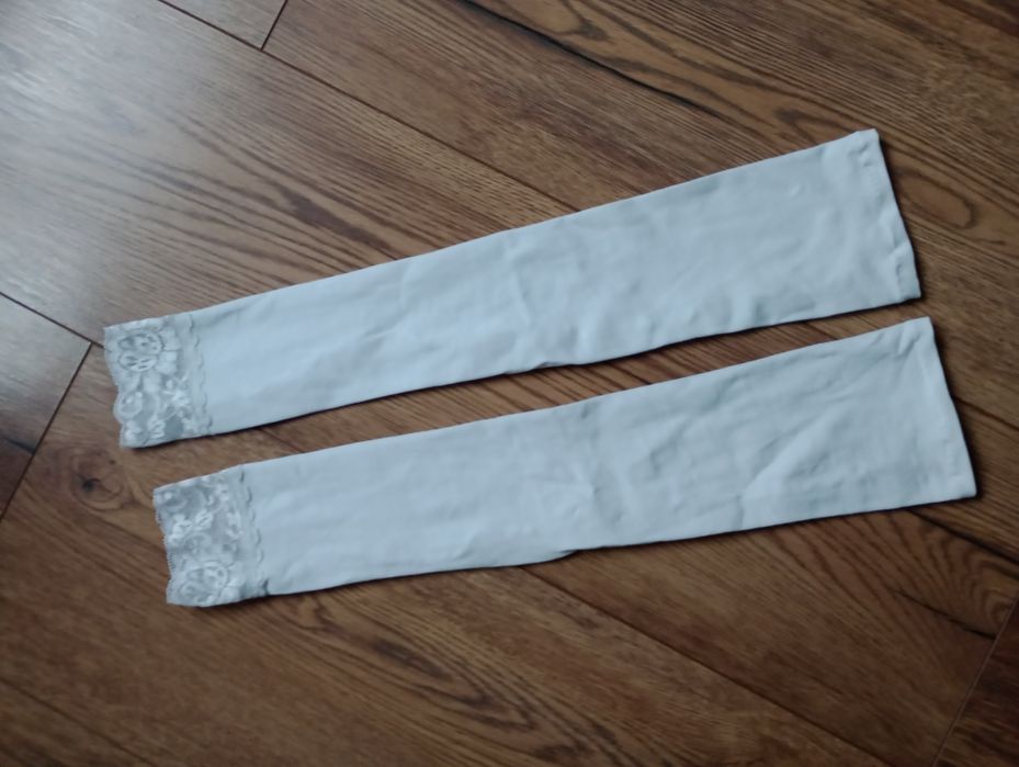 Bawełniane mitenki długie białe