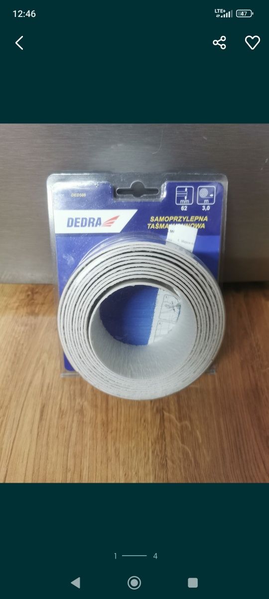 Taśma samoprzylepna zlew brodzik wannna dedra 62mm
