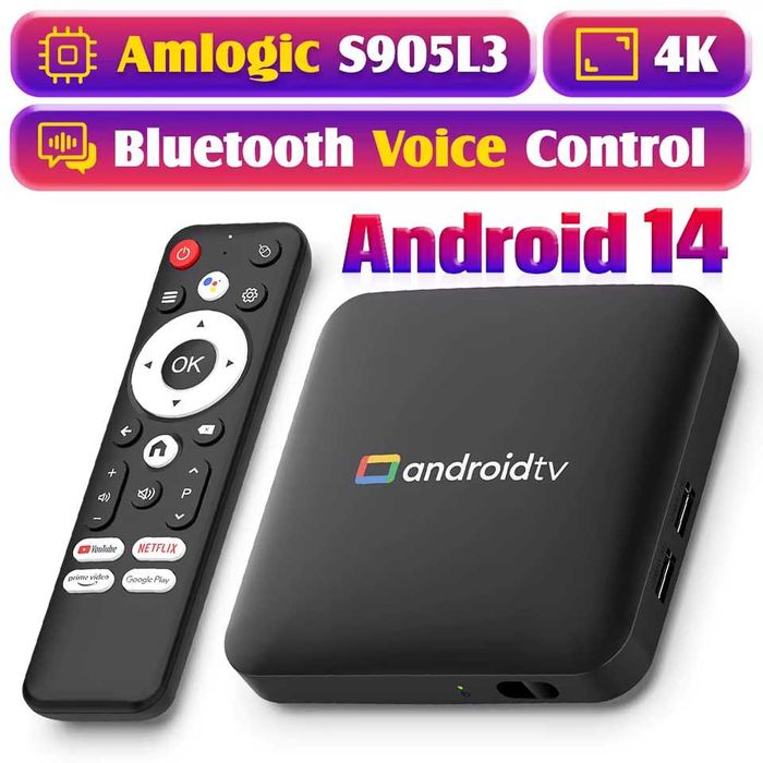 ИГРОВАЯ АНДРОИД 14 ПРИСТАВКА ДВОЙНОЙ WIFI 2.4 и 5 ггц голосовой пульт