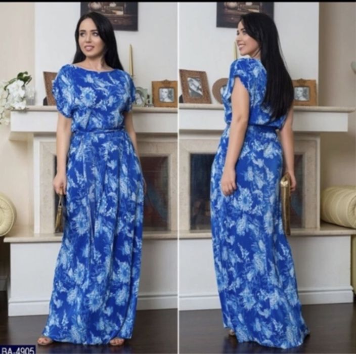 Плаття блакитне плісе