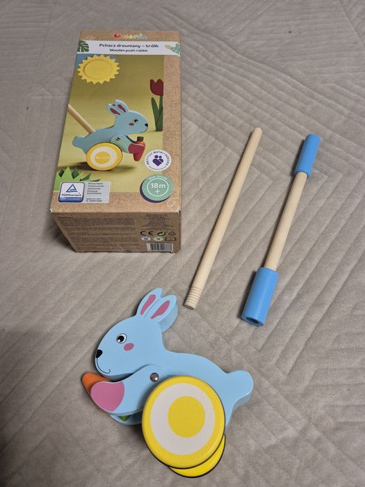 Elefun Pchacz drewniany- królik, 18m+, nowy