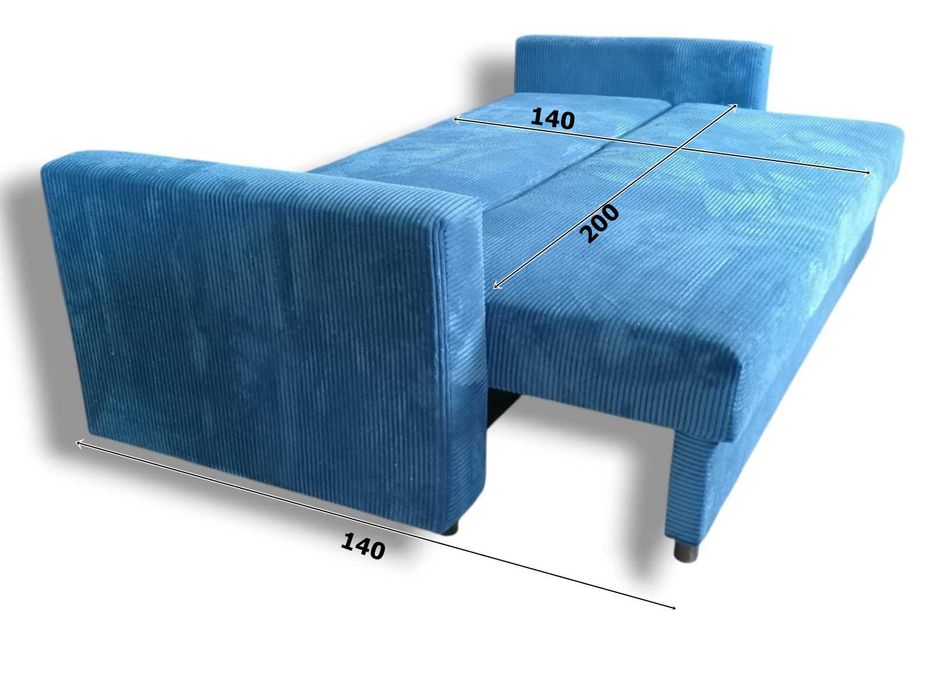 Sofa rozkładana BRUNO z pojemnikiem Kanapa funkcja spania 140x200