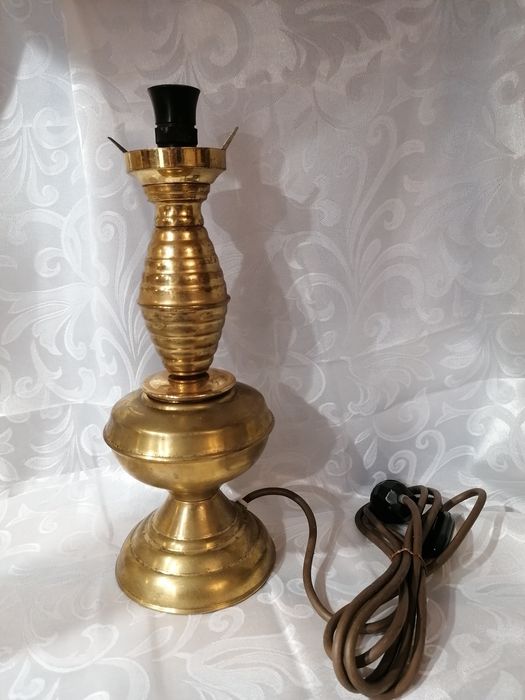 Ładna mosiężna lampa lampka polecam mosiądz PRL