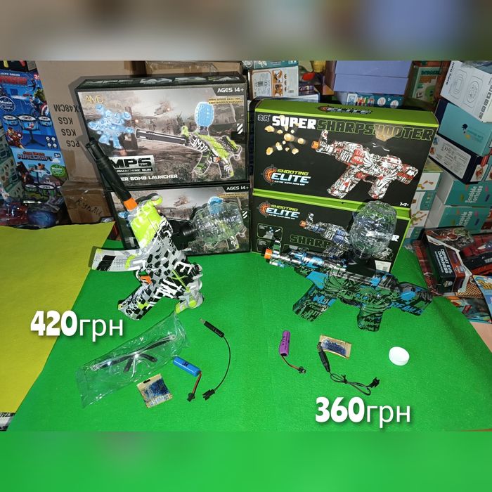 Автомат АК 47 MP5 з орбізами акумулятор 3,7 V пістолет орбізи окуляри