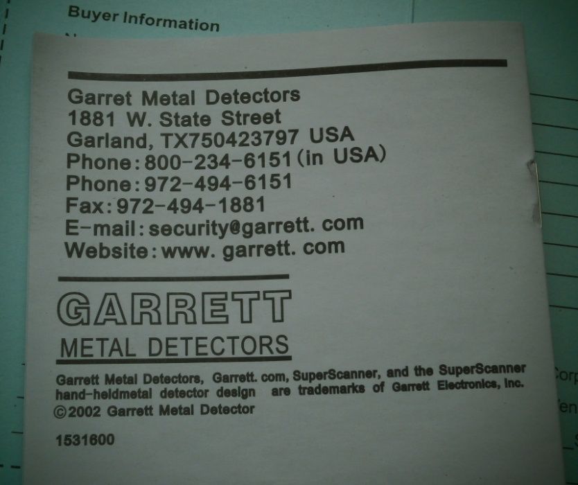 Металлодетектор GARRETT SUPER SCANNER Металлоискатель США