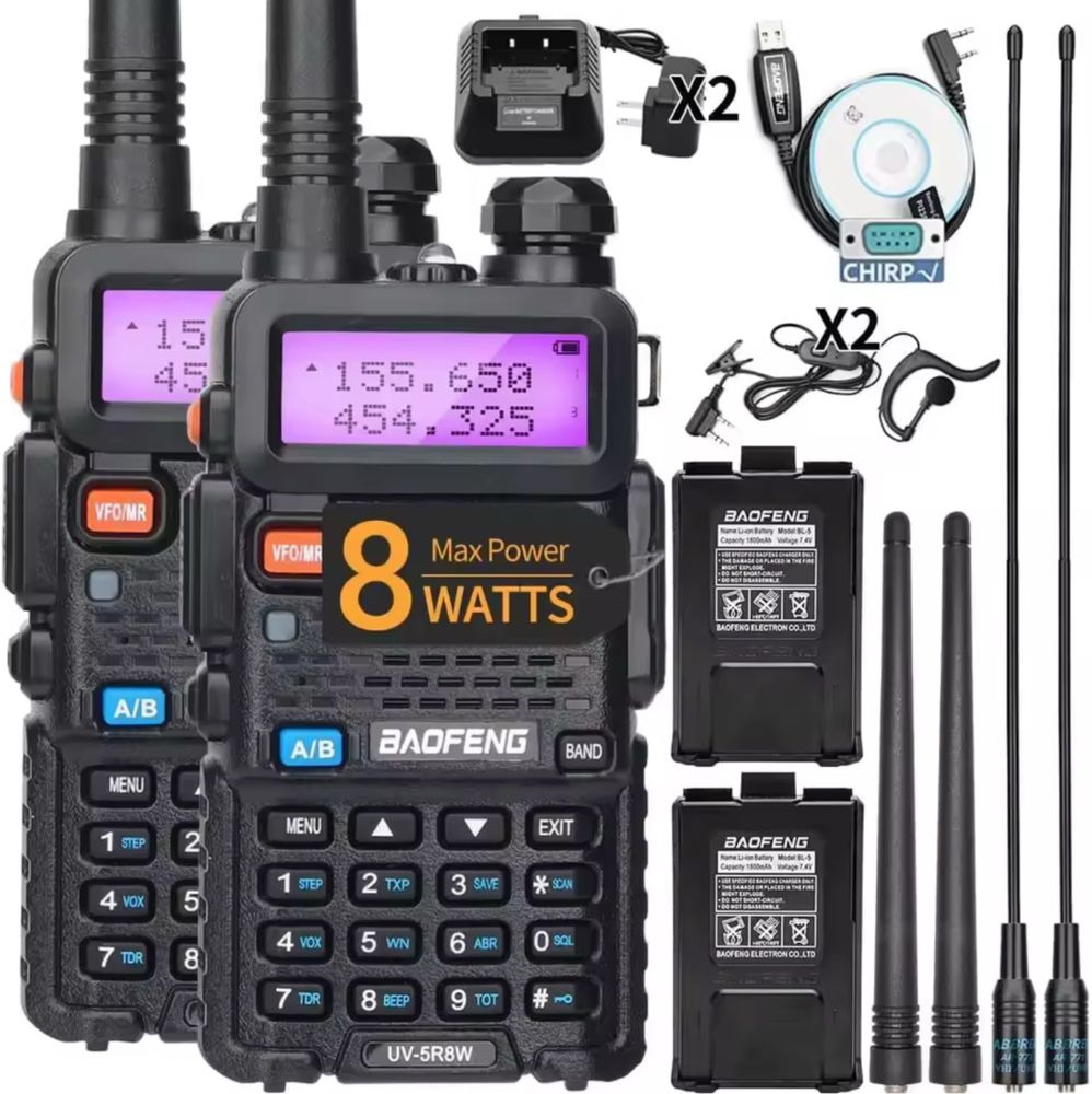 Рації BAOFENG UV-5R 8w Комлект 2 Радіостанції. Нові в коробці.