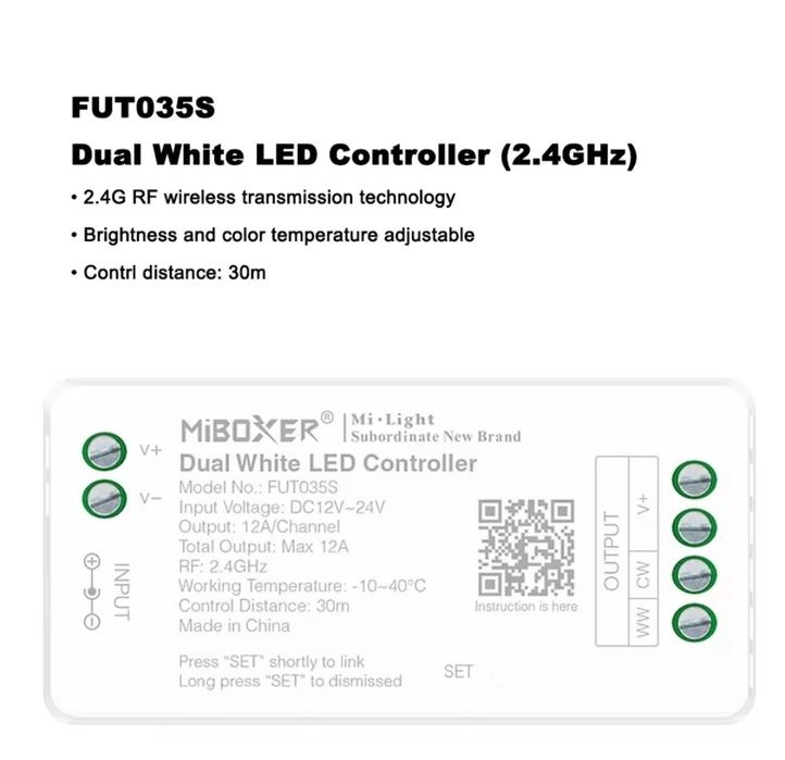 Miboxer fut035s, kontroler do oświetlenia led