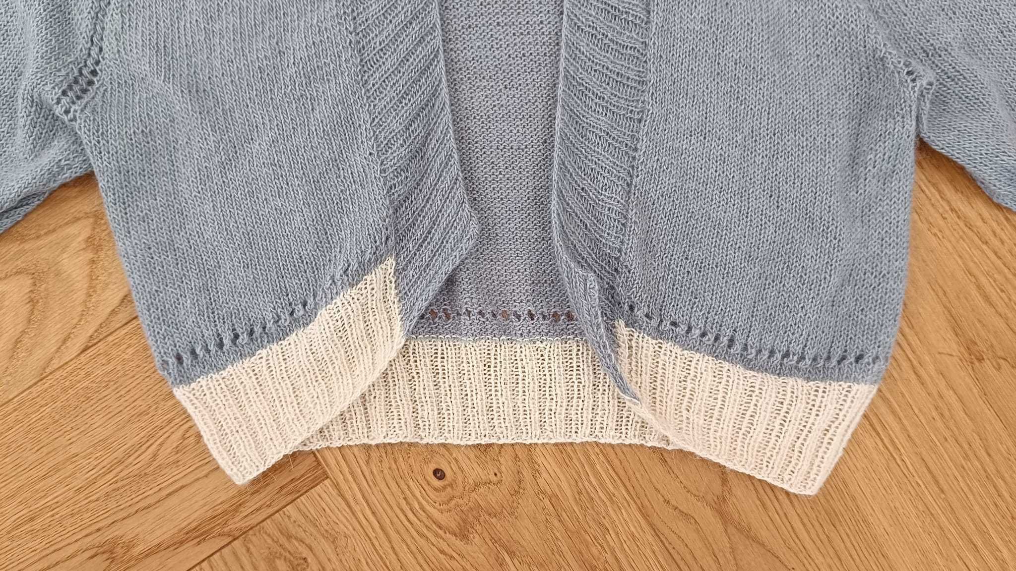Sweter narzutka handmade XS S M L wełna