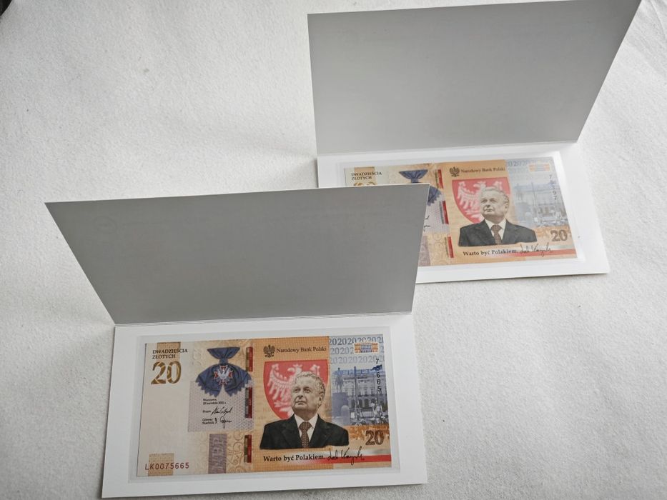 Banknot Lech Kaczyński 20zł 2 szt.