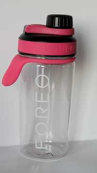 Butelka na wodę Foreo różowo-czarna plastikowa BPA free