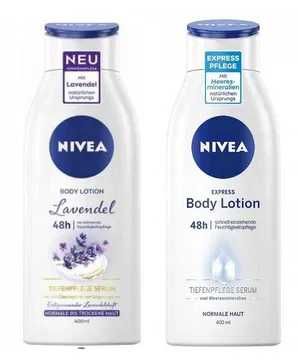 Zestaw Nivea balsam do ciała 400 ml x 2 Lawenda + Expres Body Lotion