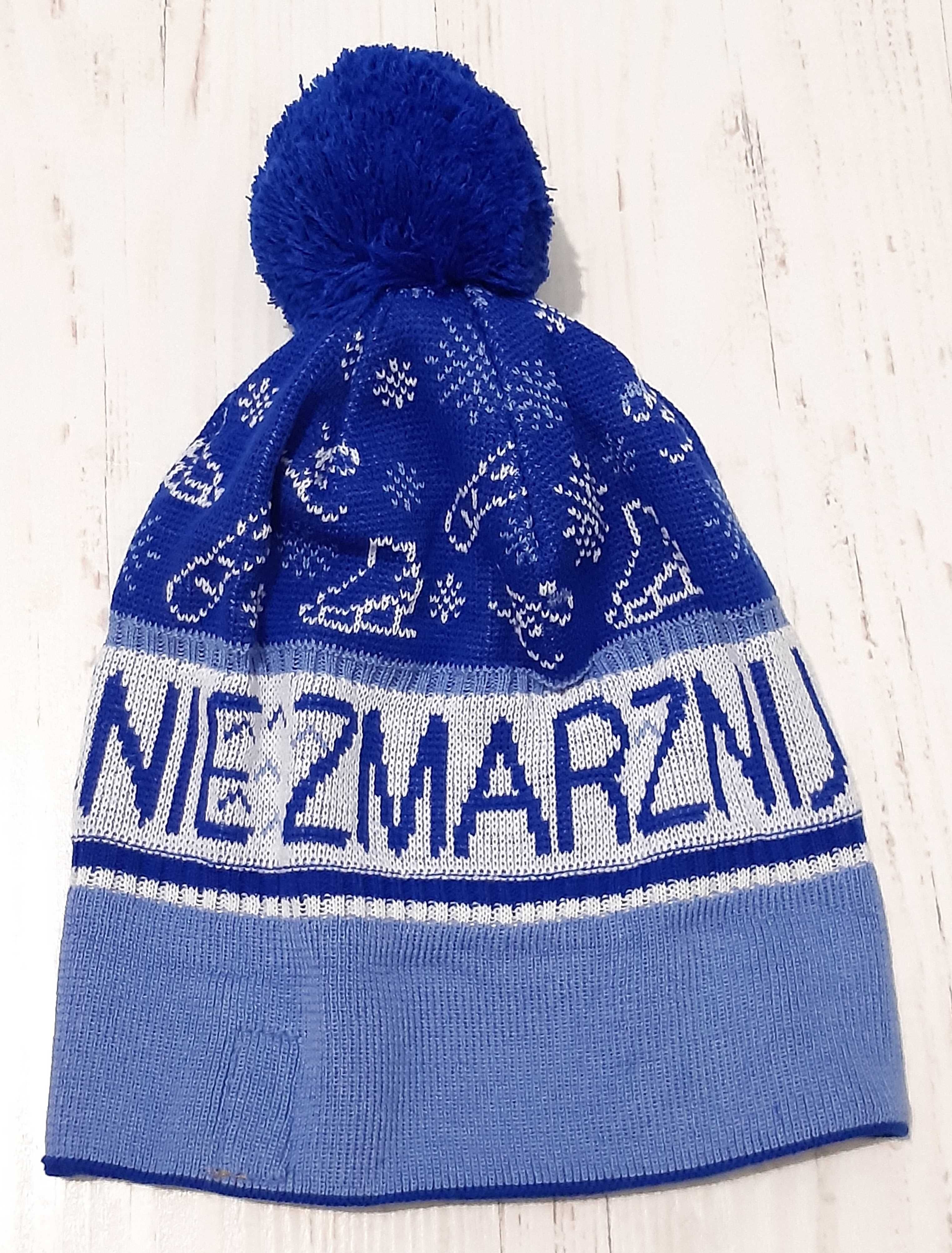 NOWA czapka zimowa Halfworn z pomponem niebieska