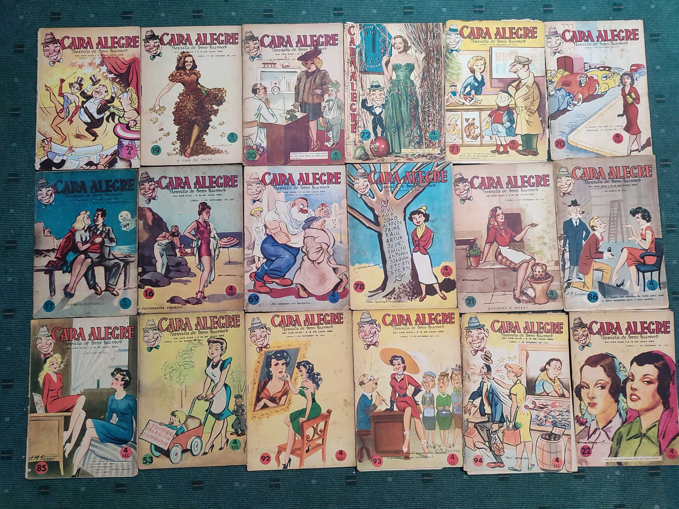 Lote 54 Revistas de Humor Cara Alegre - Anos 50