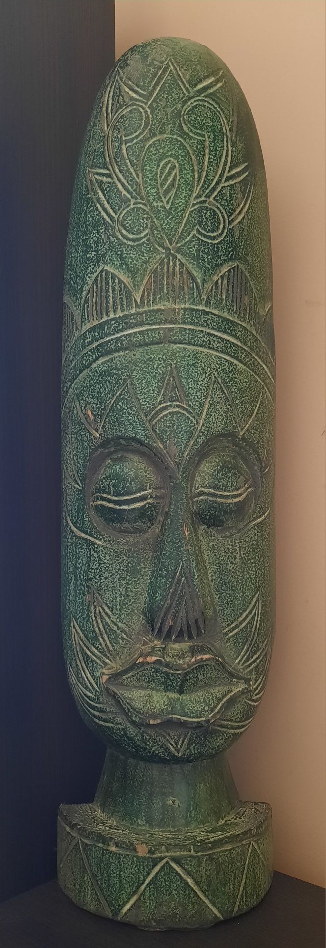 Maska afrykańska, stojąca, zielona