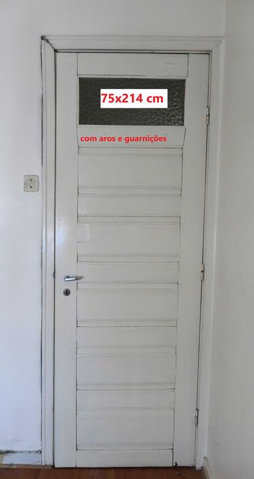 Portas antigas madeira maciça e vidro (com e sem aros / guarnições)