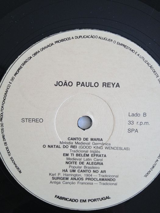 Disco Vinil "João Paulo Reya - Para Que Seja Natal Todos Os Dias"