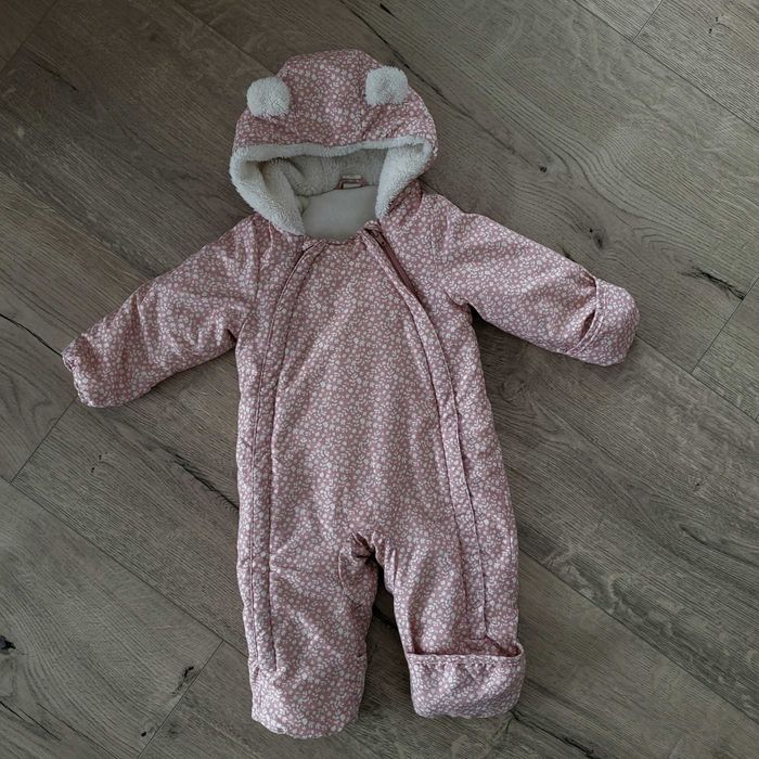 Kombinezon zimowy ocieplony H&M 68 stan idealny Newbie kwiaty