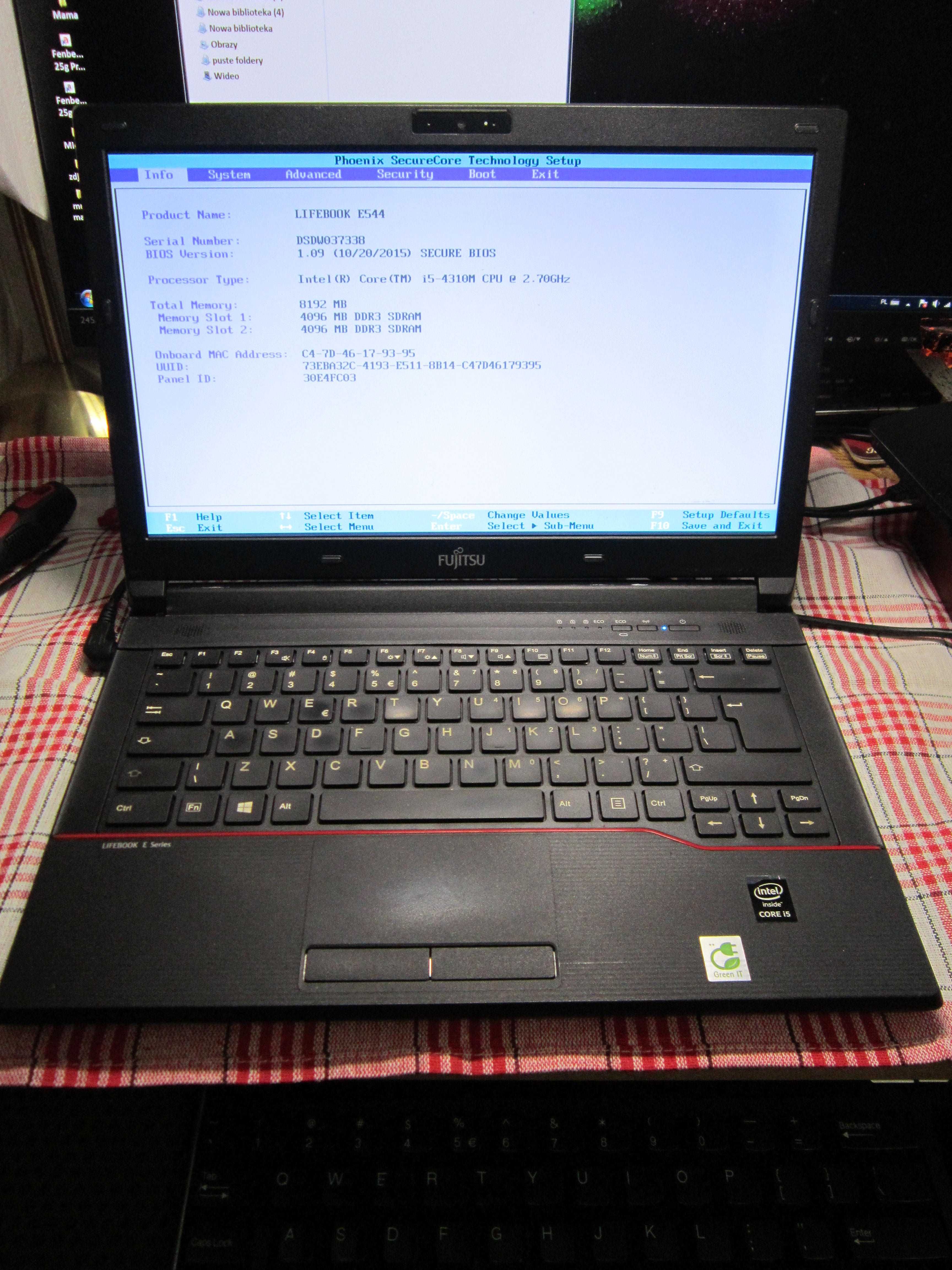 Fujitsu LifeBook E544 i5 4310m 2.7GHz 8GB, 320GB dysk