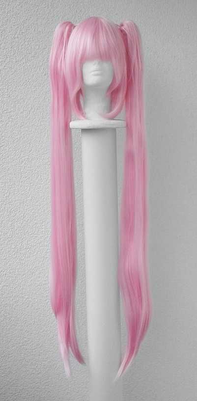 Hatsune Sakura Miku cosplay wig różowa długa peruka z kitkami 100cm