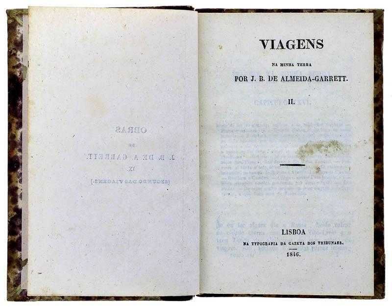 1a edição, 1846, Viagens na minha terra, de Almeida Garrett