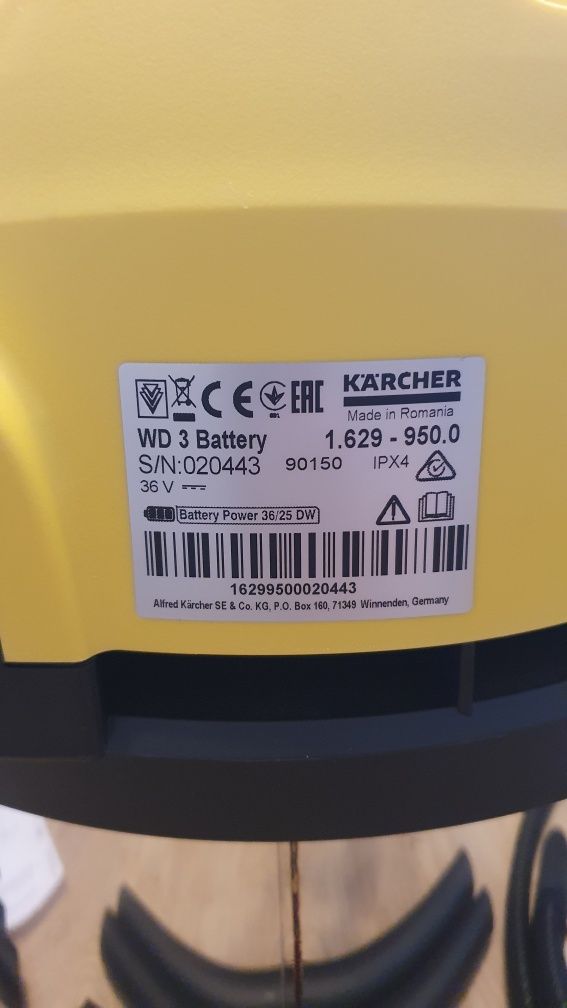 Odkurzacz akumulatorowy Karcher WD3 Battery premium