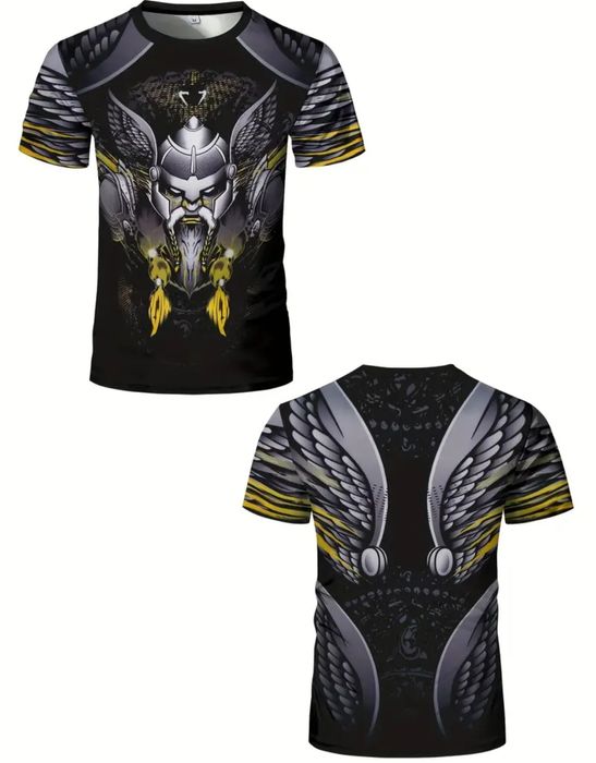 Męska stylowa koszulka sportowa z nadrukiem