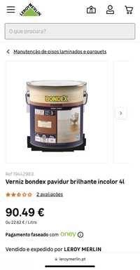 Lata nova BONDEX verniz mate incolor 4L