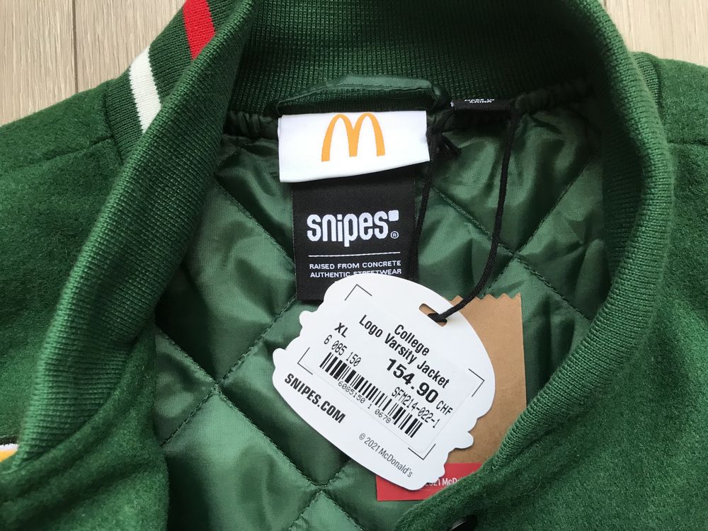 Бомбер куртка snipes mcdonald's college logo varsity jacket cactus