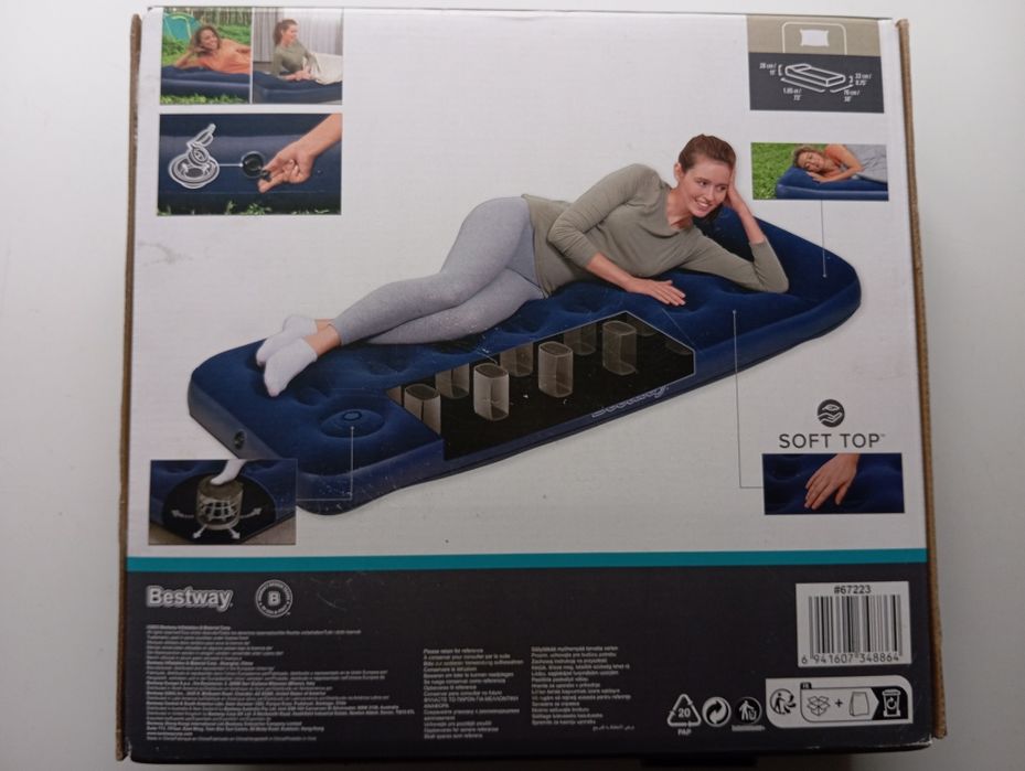 Односпальний надувний матрац Bestway 67223 з вмонтованим насосом