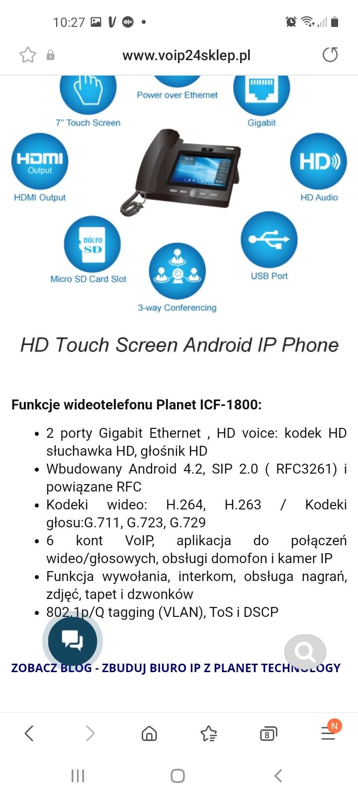 Telefon konferencyjny do firmy Planet ICF-1800
